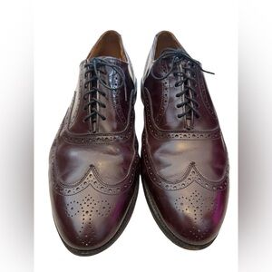 Allen Edmonds Wingtip Oxford Dress Shoes sz 12 Burgundy Leather Goodyear